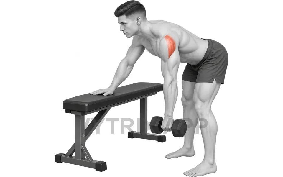 Uitvoering van Standing Supported Single Arm Rear Delt Row (Dumbbell)