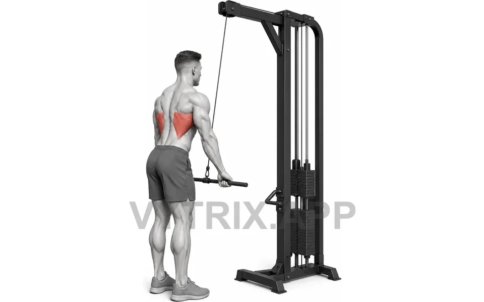 Uitvoering van Straight Arm Lat Pulldown