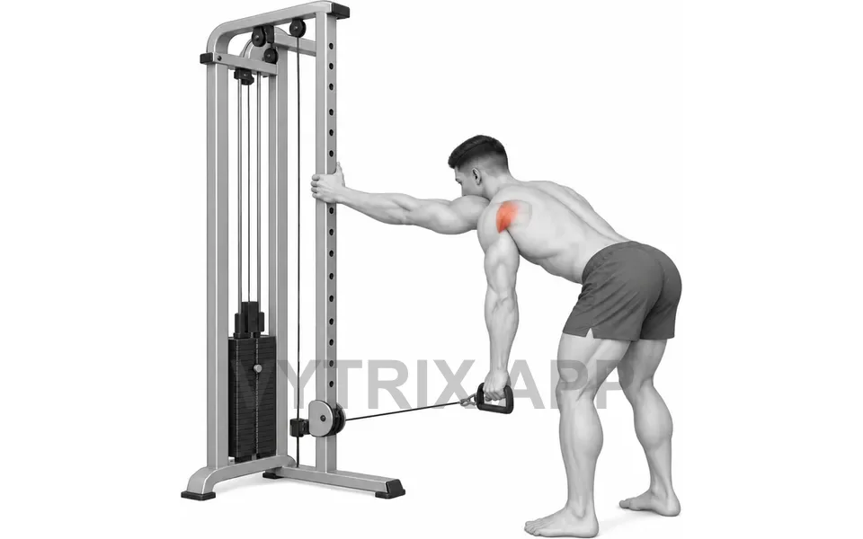 Uitvoering van Supported Single Arm Bent Over Rear Delt Fly (Cable)