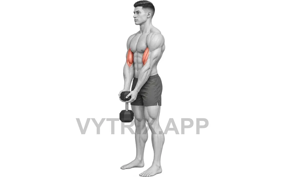 Uitvoering van Two Hand Curl (Dumbbell)