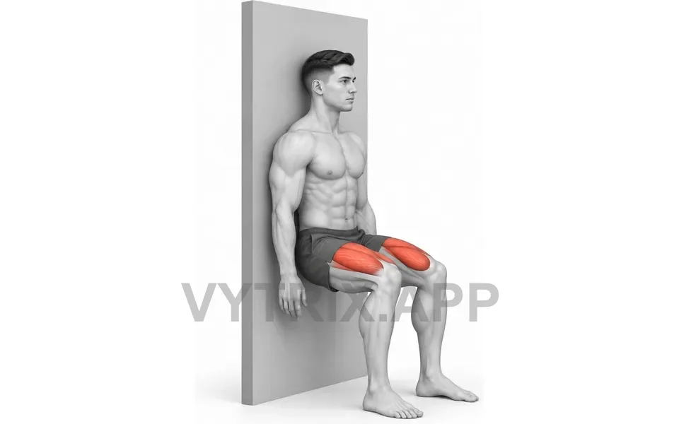 Uitvoering van Wall Sit (Bodyweight)