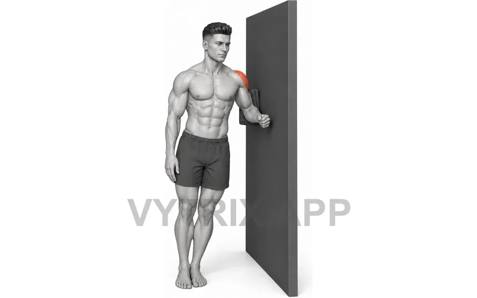 Uitvoering van Wall Towel Lateral Raise (Bodyweight)