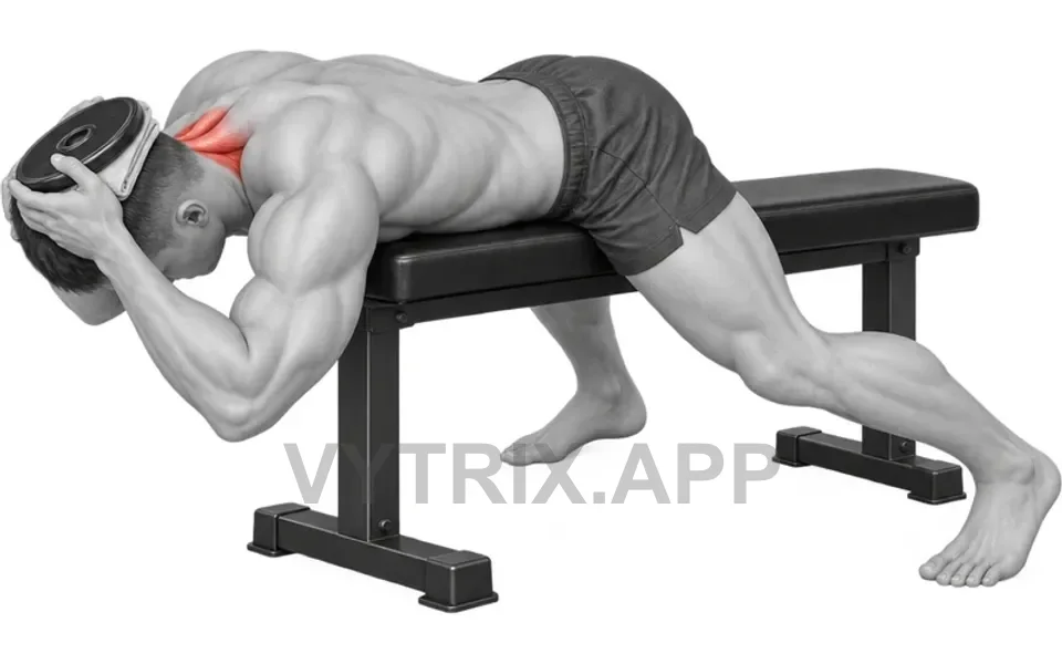 Uitvoering van Lying Neck Extension (Weight Plate)
