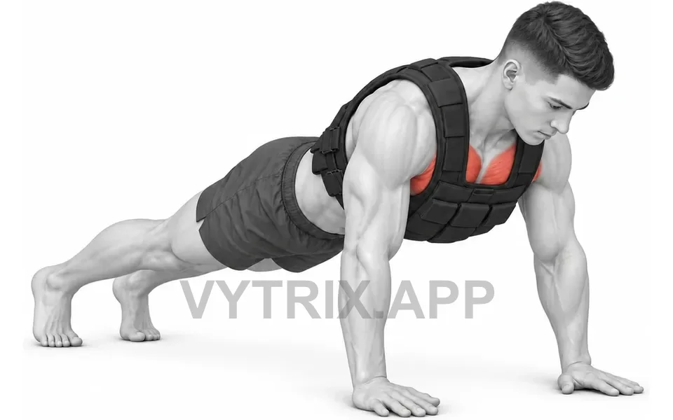 Uitvoering van Push-Up (Weight Vest)