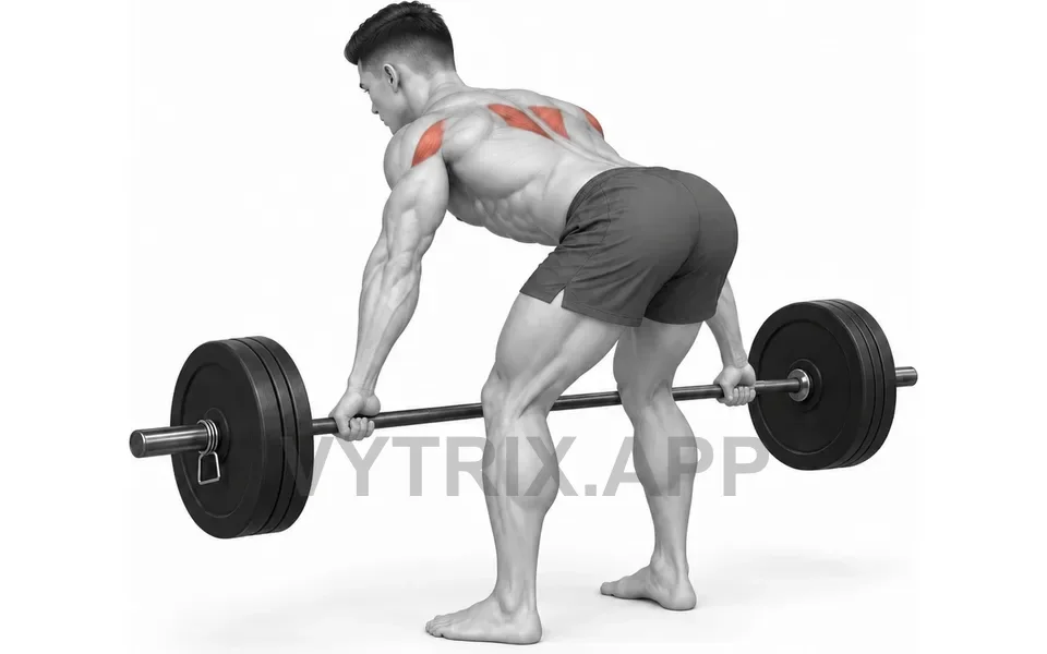 Uitvoering van Wide Grip Row (Barbell)