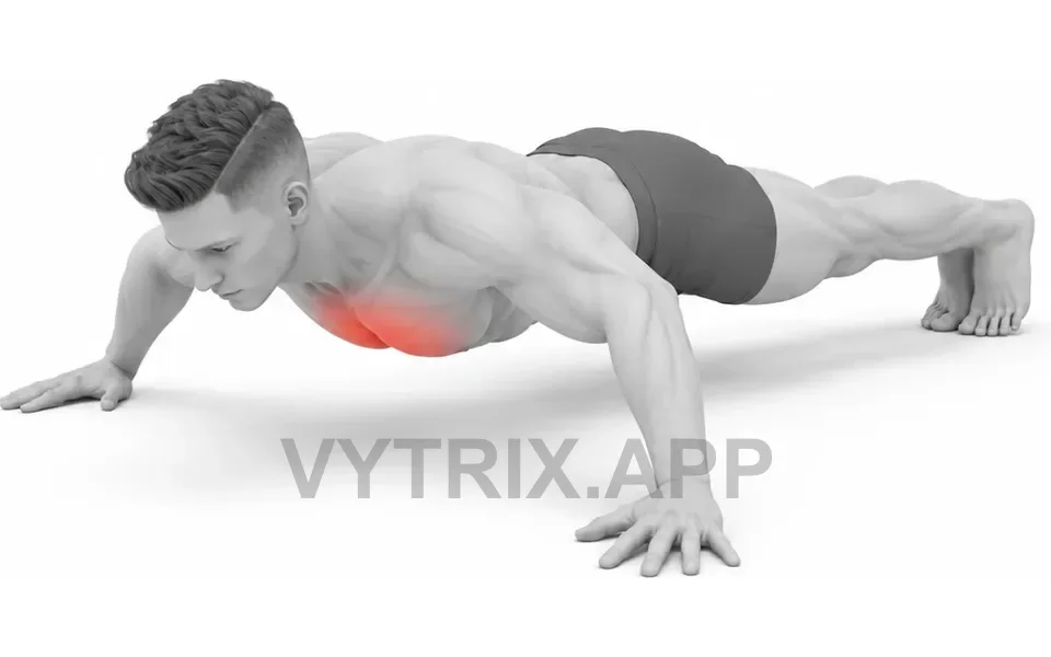 Uitvoering van Wide Grip Push-Up