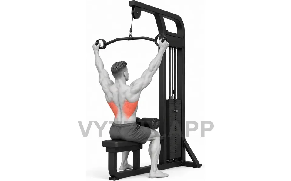 Uitvoering van Wide Neutral Grip Lat Pulldown (Cable)